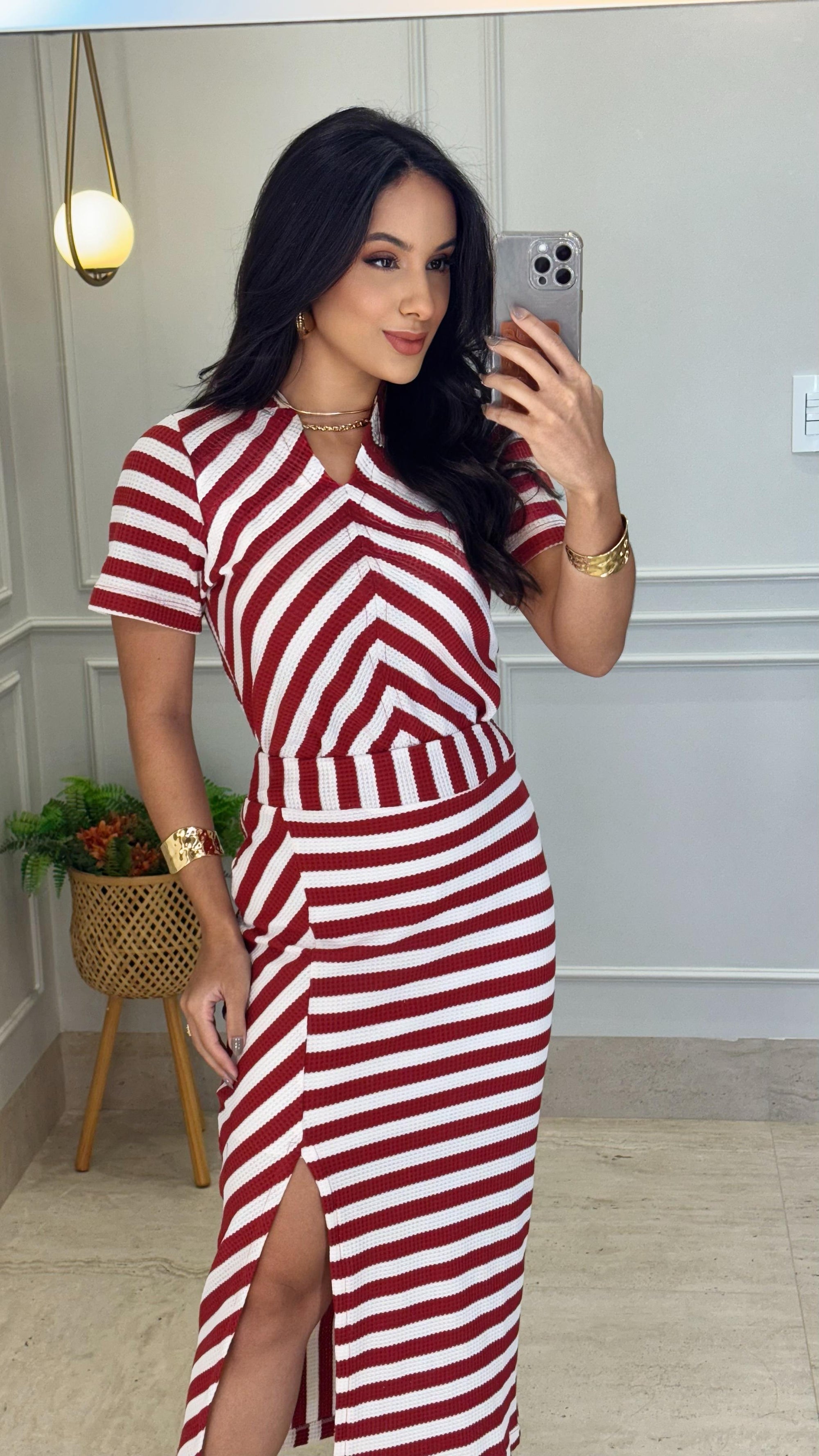 Conjunto de Saia Tricô Malha