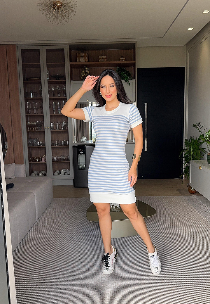 Vestido Moletinho Listrado Luna